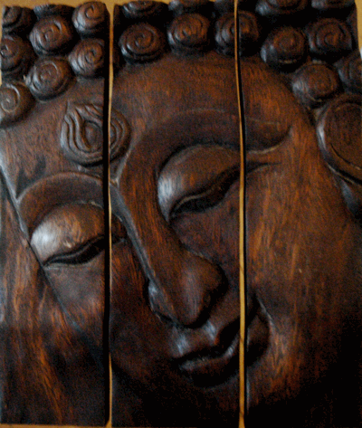 Buddha Wood Carving Portrait
