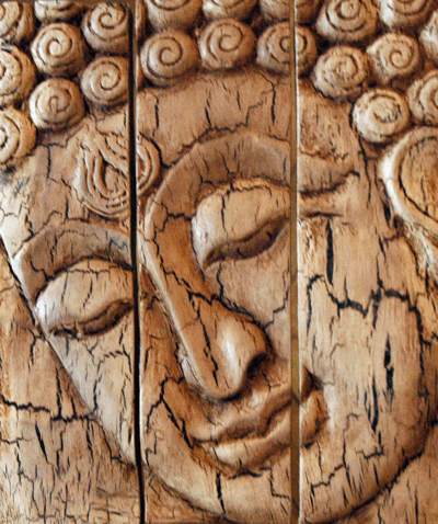 Buddha Wood Carving Portrait